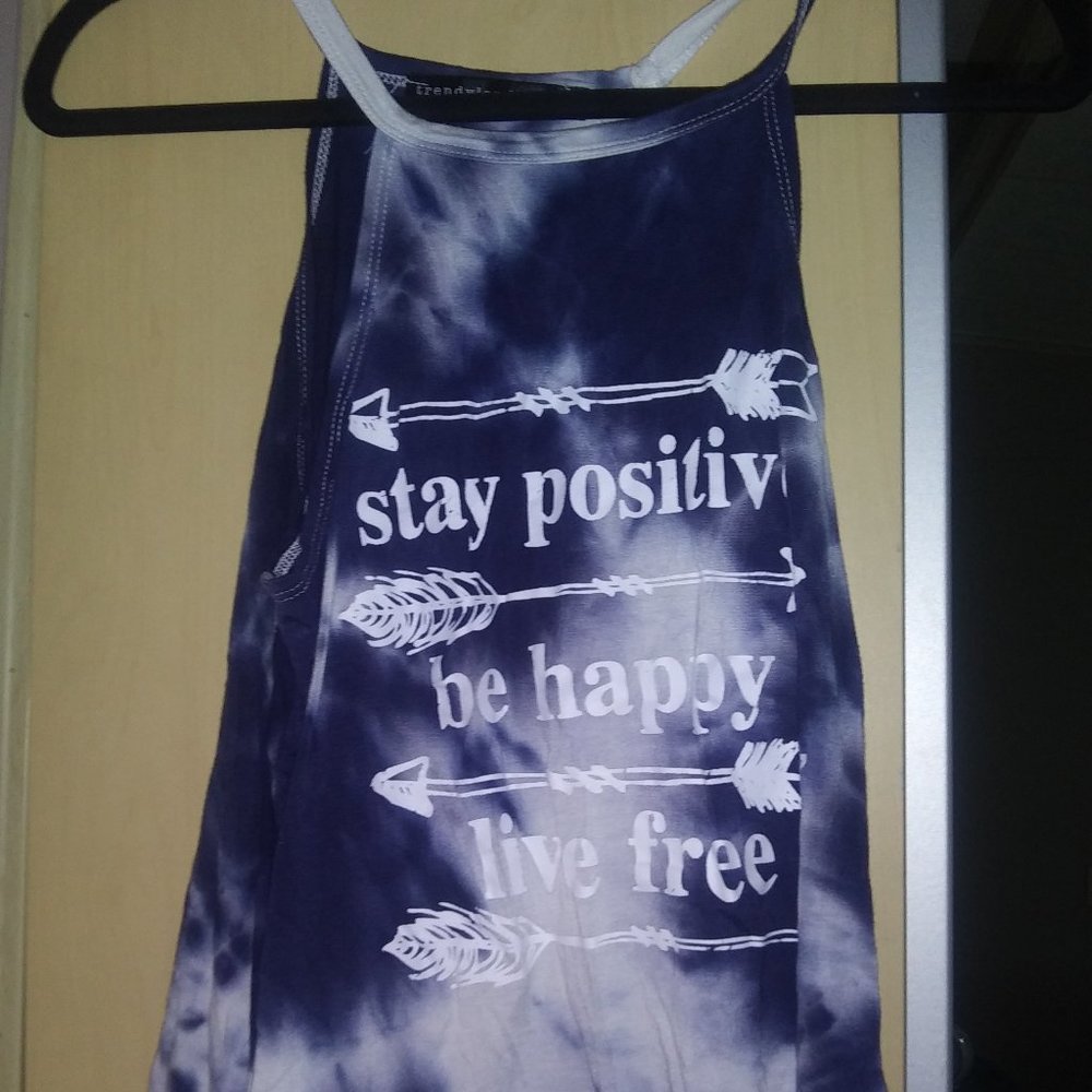 dark blue tie diy tank top